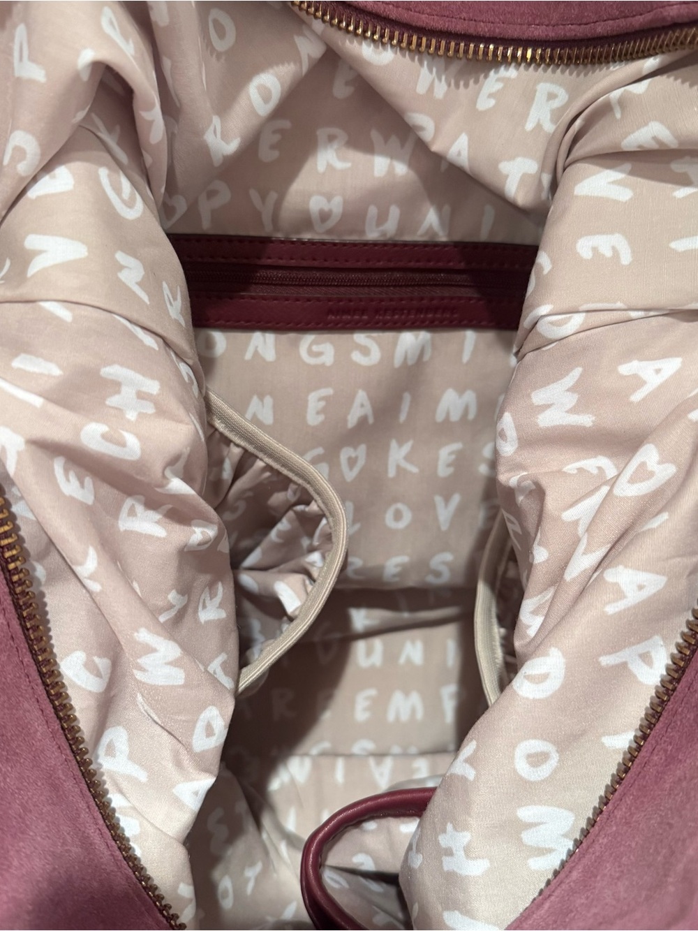 Aimee Kestenberg Plum Suede Tote with Gold Studs - Picture 4 of 5